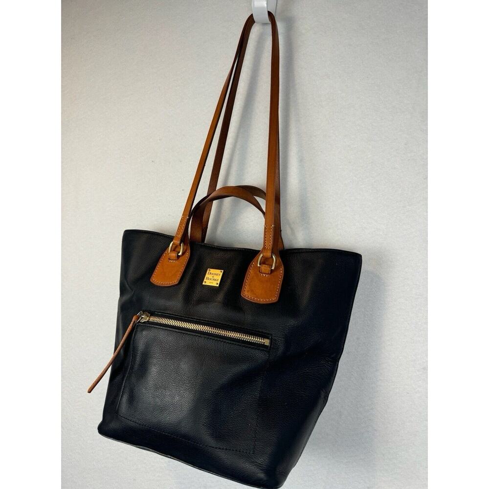 Dooney & Bourke Morgan Saddle Shoulder Bag Black Brown Leather‎ - Picture 2 of 14